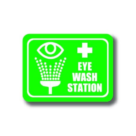 Ergomat 12in x 9in RECTANGLE SIGNS - Eye Wash Station DSV-SIGN 108 #2105 -UEN